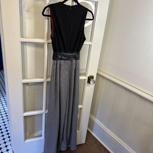 Vintage Houndstooth Jumpsuit Belted Split Leg Women's Size 10 Holiday Party - Picture 10 of 10
